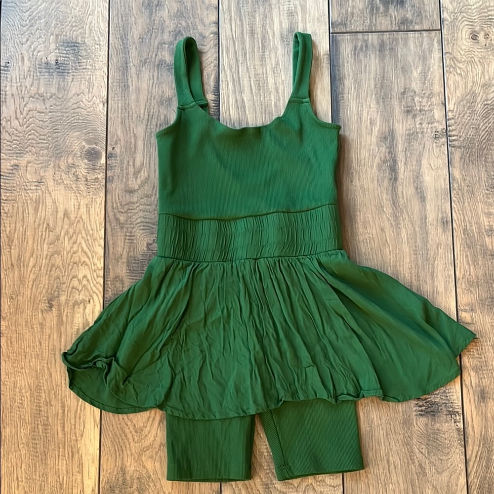 Free People Green Dress with Leggings